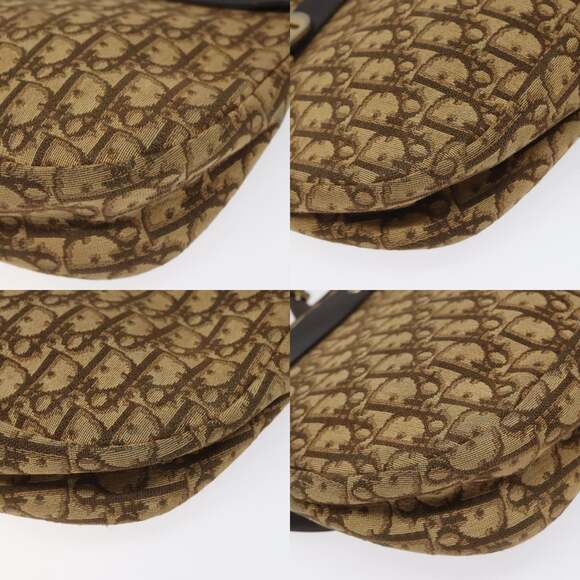 DIOR Trotter Canvas Shoulder Bag Brown Gold - Picture 10 of 12